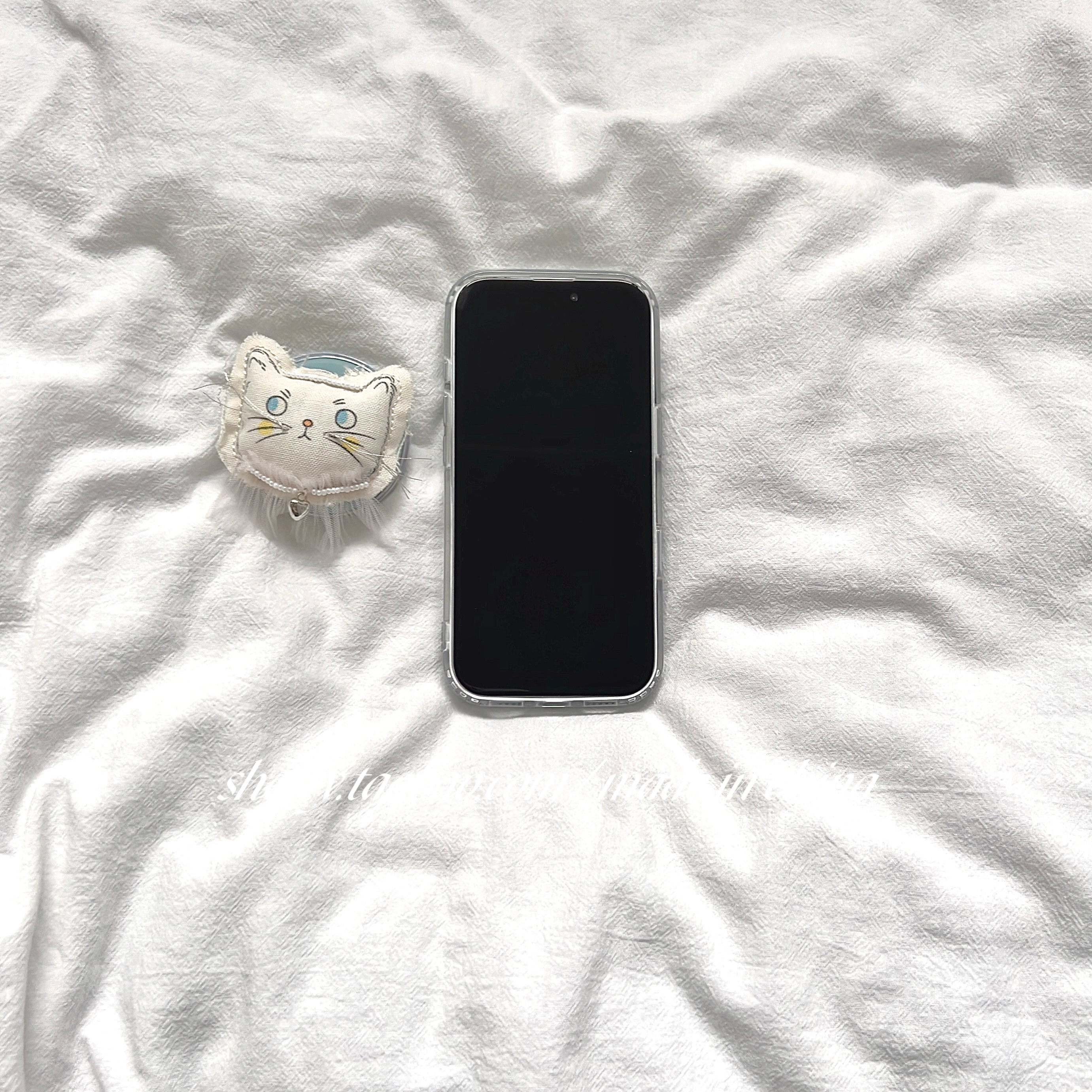 SHERRY*ins风透明星星磁吸立体猫支架适用于苹果17ProMax手机壳iPhone16Pro小众少女心15简约14清新卡通可爱 - 图2