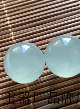 高冰缅甸翡翠色散珠子手链白冰种手串透亮玉珠一对情侣圆珠配珠串