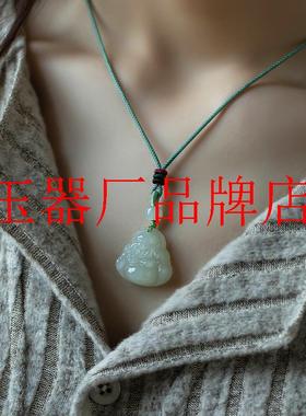 老坑和田玉晴水玉佛吊坠女大肚佛玉佩佛公玉坠母亲节女款青白玉石