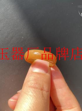 老坑和田玉扳指羊脂玉且末糖白指环男女款玉戒指加宽胖圆戒圈带证