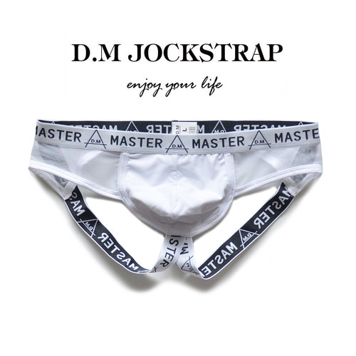 D.M男内裤字母低腰丁字裤双丁性感个性网眼透气透明夏季网纱情趣 - 图0