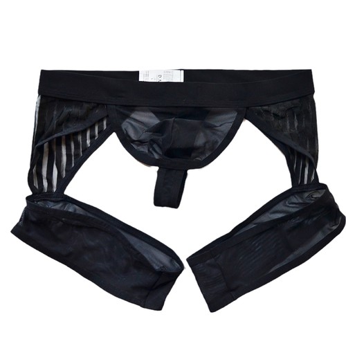 D.M男内裤 低腰性感网眼透明个性丁字裤 情趣网纱蕾丝条单丁裤T裤 - 图3