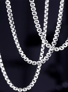 钛钢盒子链不锈钢项链仿珍珠链