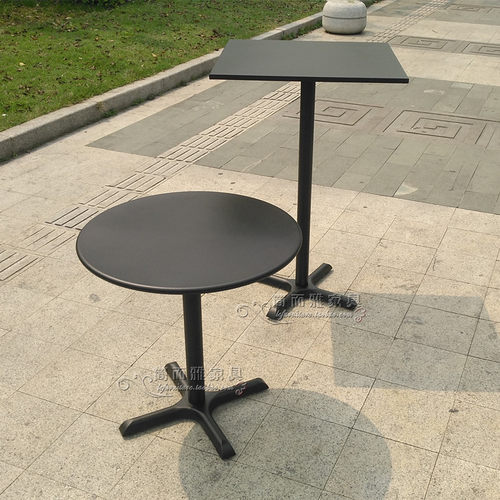 户外高脚酒吧桌椅可收纳折叠吧台桌全黑防水防晒金属碳钢咖啡圆桌 - 图2