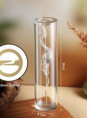线香香炉玻璃五金款倒挂金属香夹玻璃管防灰飞香薰炉香器家居摆件