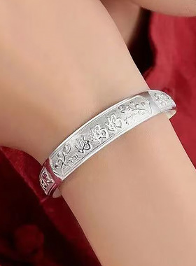 新款中老年手镯感恩有你好妈妈手镯推拉镯子时尚母亲节