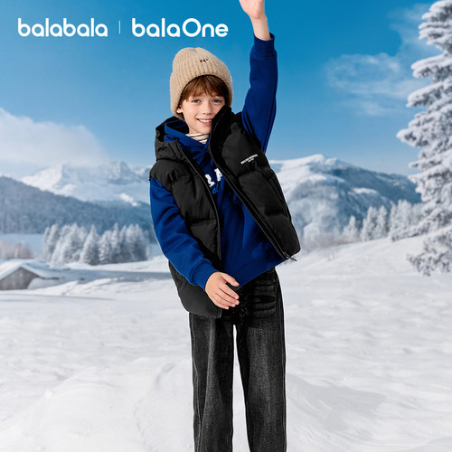 巴拉巴拉童装儿童羽绒马甲女童男童上衣新款2025秋冬装外穿保暖潮 - 图1