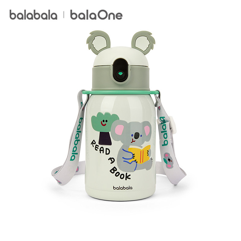 【balaOne】巴拉巴拉儿童保温杯316不锈钢男女童动物耳朵造型吸管,淘宝优惠券,粉丝福利购,淘宝优惠卷