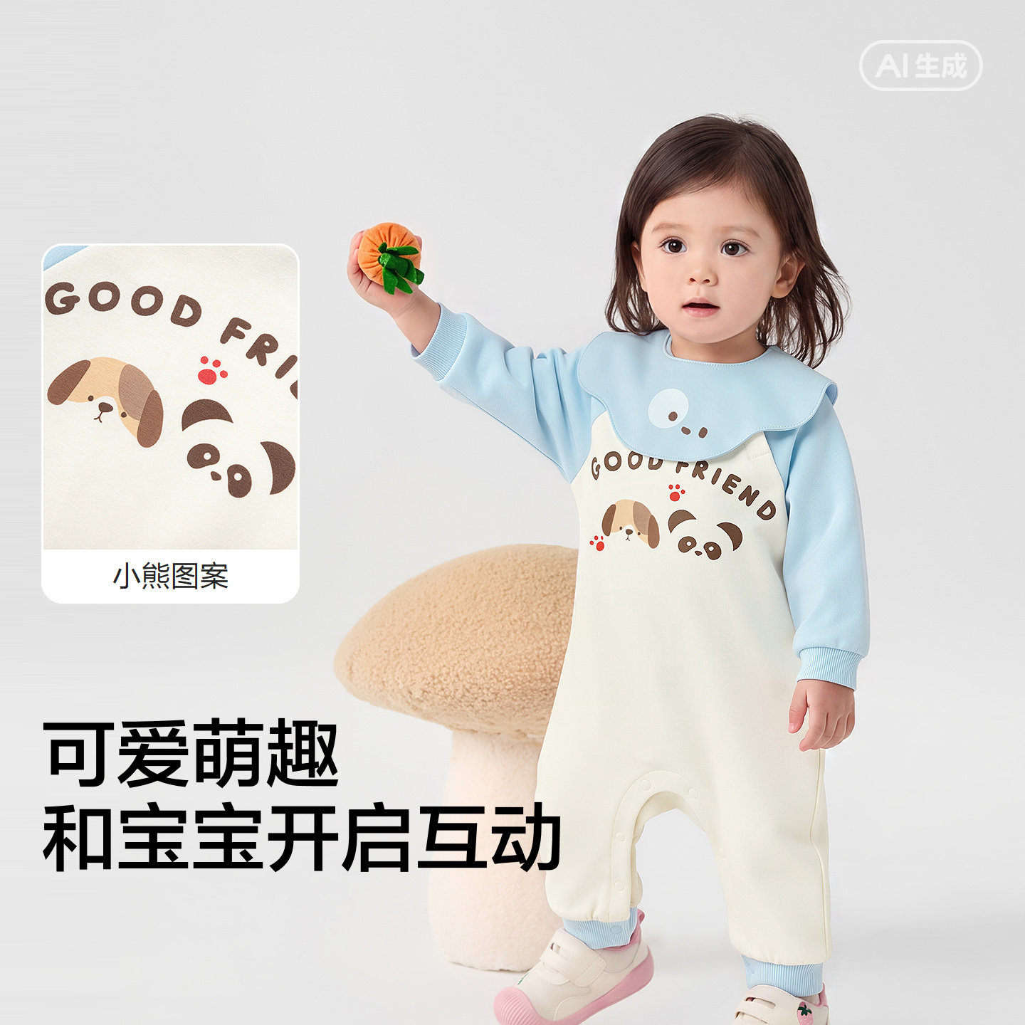 Balabala baby onesie newborn cotton hoodie
