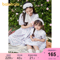 Barabala girls dress childrens skirt high waist 2022 new summer dress big kids pastoral floral dress fresh