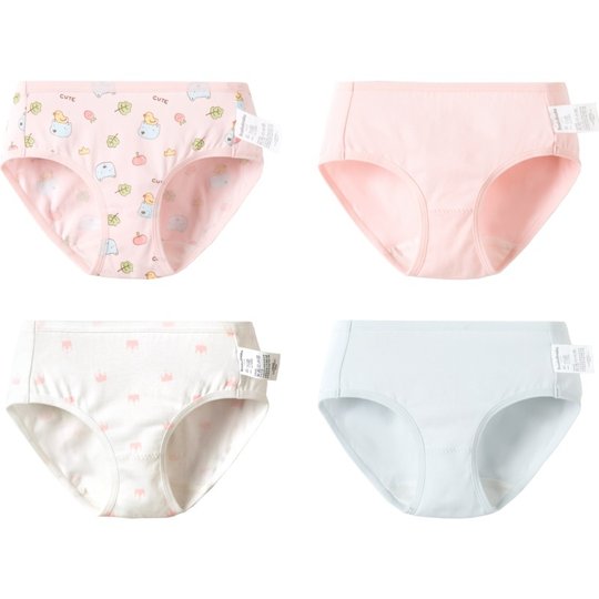 巴拉巴拉女童内裤儿童三角短裤小童宝宝中童平角男童四角裤四条装