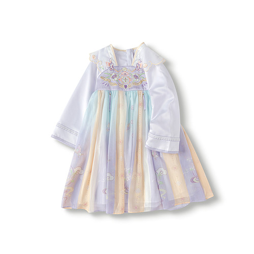 巴拉巴拉儿童汉服女童国风连衣裙子2025夏装新款古风古装表演服装 - 图3
