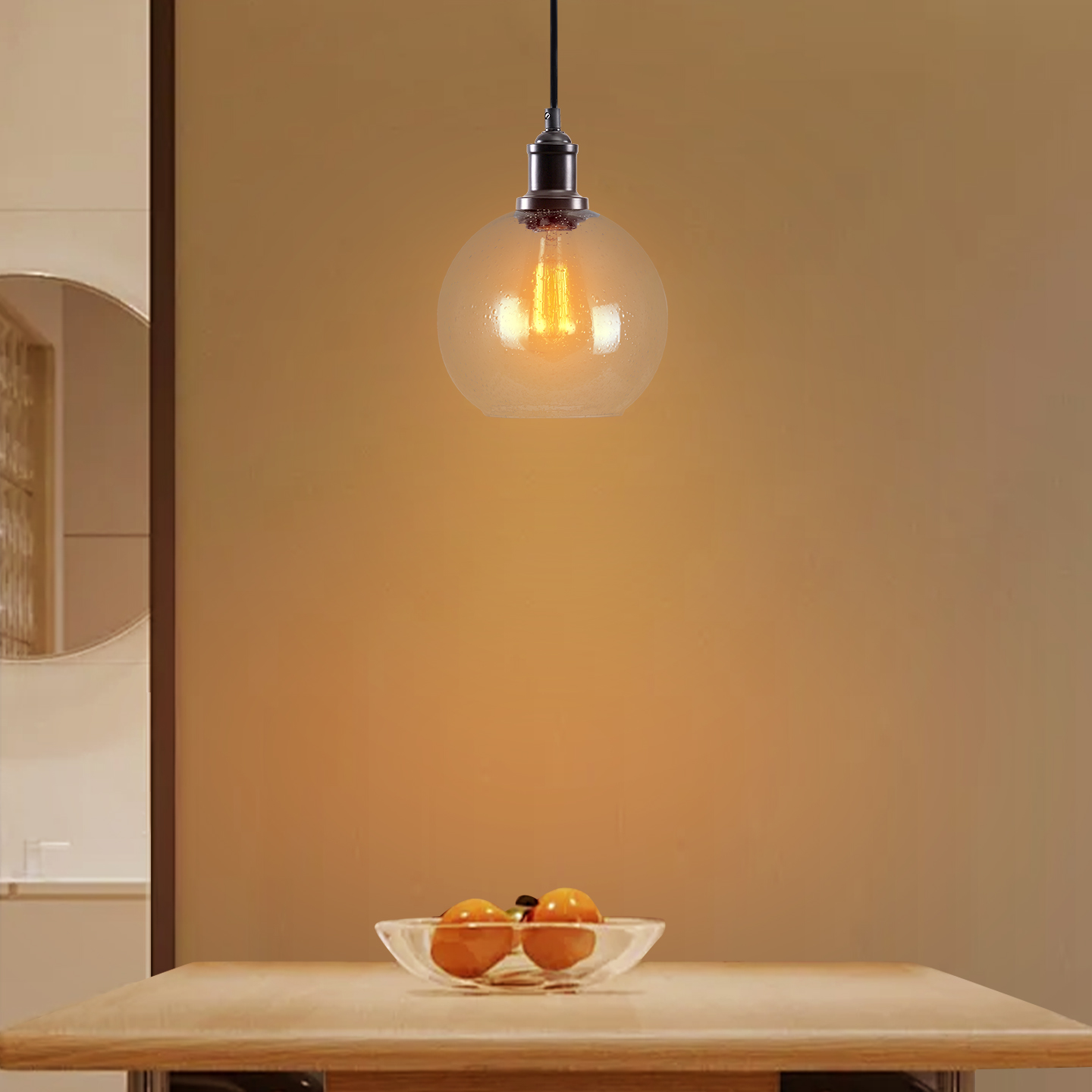 特价外贸原单新款美式复古客厅玻璃圆球吊灯餐厅书房卧室床头极简 - 图2