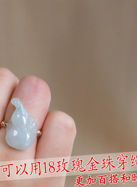 玉石金珠弹力手工编织红绳戒指