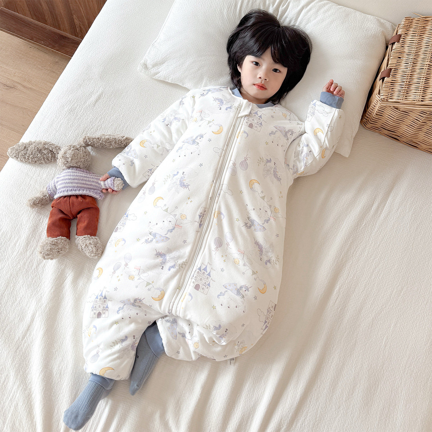冬季加厚儿童连体睡衣夹棉防寒宝宝纯棉睡袋防着凉男童秋冬家居服,淘宝优惠券,粉丝福利购,淘宝优惠卷