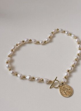 欧美珍珠项链INS小众轻奢设计感