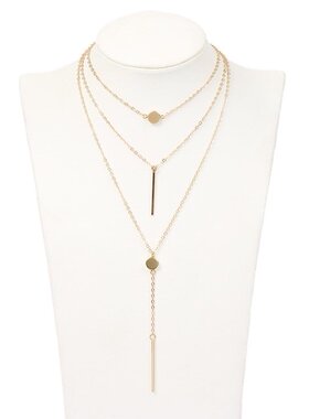 欧美多层波西米亚风亮片锁骨链