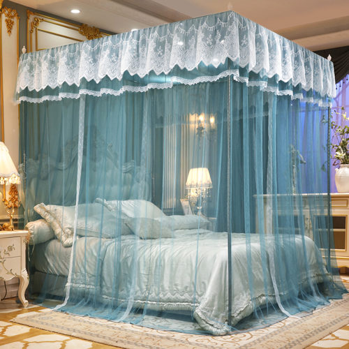 新款纹蚊帐家用三开门双人床支架老式1.0M单人1.8x2米公主风1.5米 - 图2