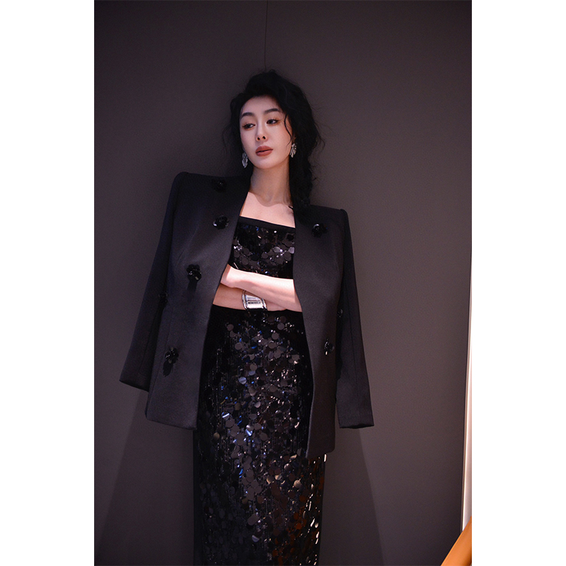 女总裁高定美业名媛时尚订花西装重工亮片吊带长裙两件套仙套装,淘宝优惠券,粉丝福利购,淘宝优惠卷