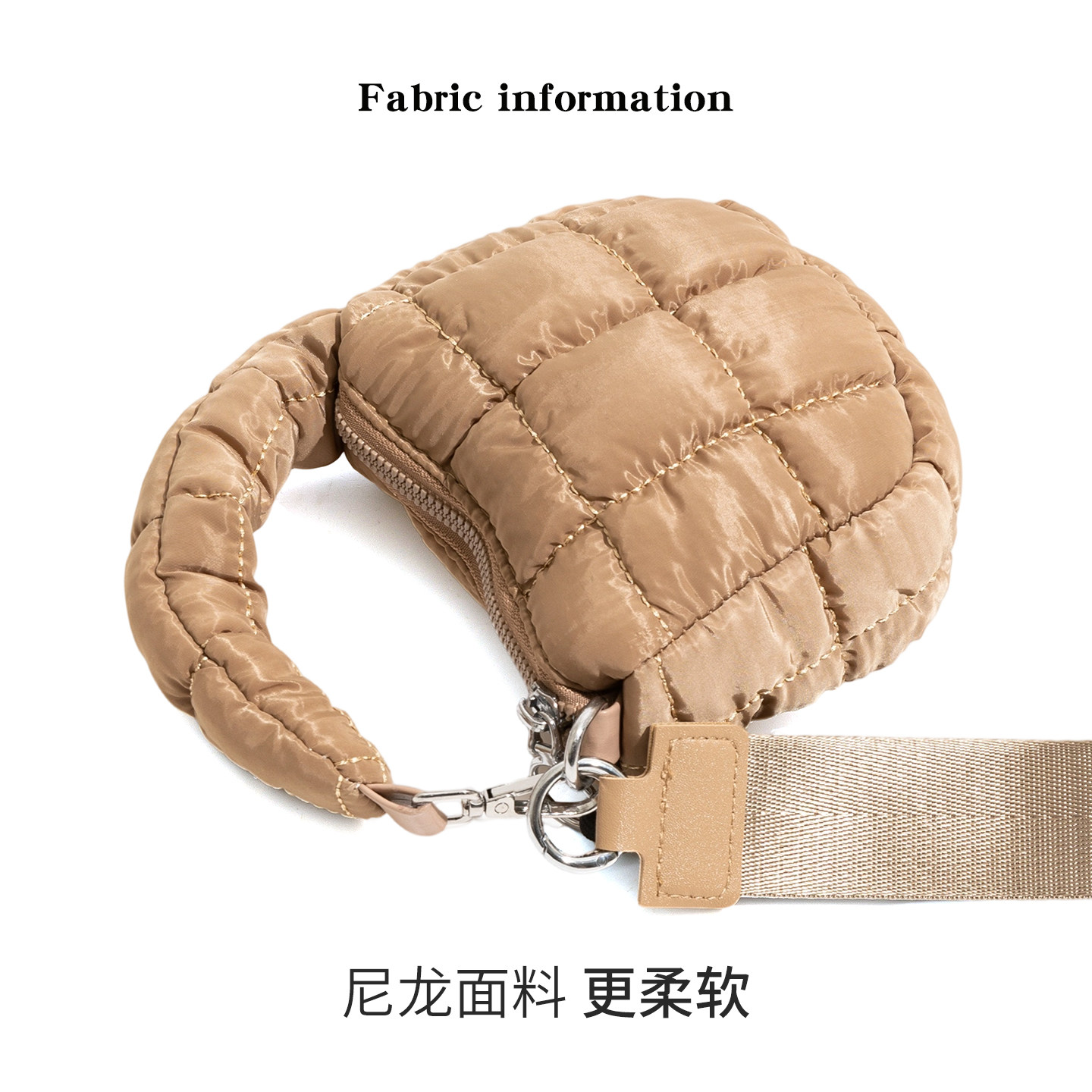 CKKUI 绗缝设计感褶皱泡泡包包2025年新款耳机包迷你收纳包收纳包,淘宝优惠券,粉丝福利购,淘宝优惠卷