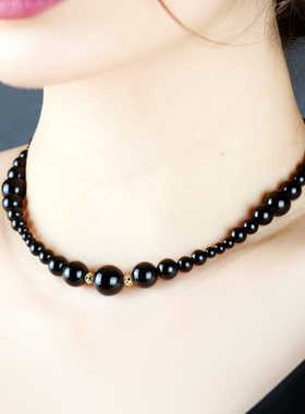 2025新款天然黑玛瑙项链