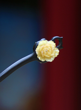 黑檀木古风发簪汉服盘发日常百搭