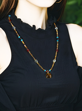 2026新款天然虎眼石轻奢毛衣链