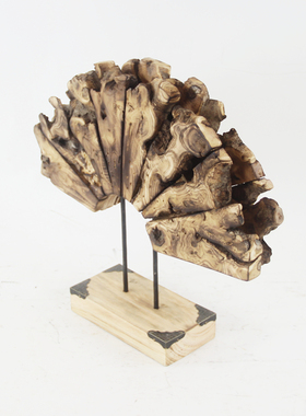 厂家销售原创手工制作木质工艺品桌面玄关装饰创意扇形造型摆件