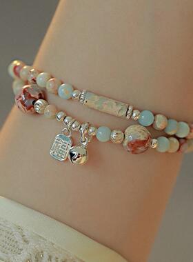 首饰礼物新中式寿山石串珠手链