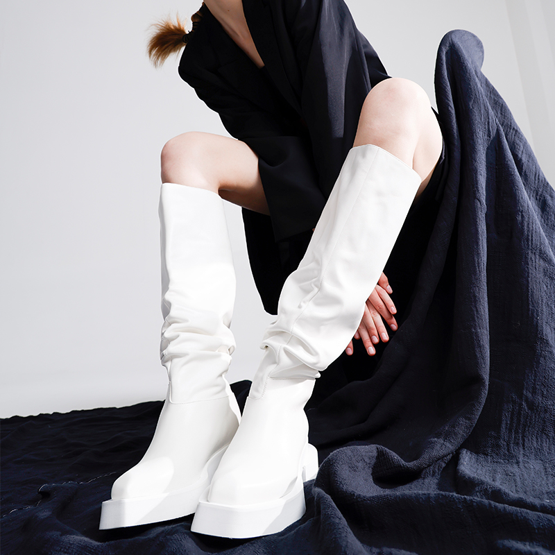 【于文文/张紫宁同款】CHULI SHANA【触动】时尚长筒设计感高筒靴 - 图0