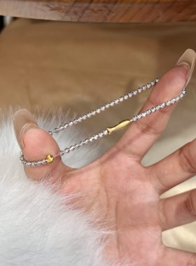 禧笑925银小鱼猫眼珠纯银手链女圆珠手链高级感手串手环闺蜜女友