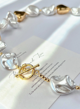 人造巴洛克珍珠项链金属范儿项链女潮流个性女锁骨链原创设计全新