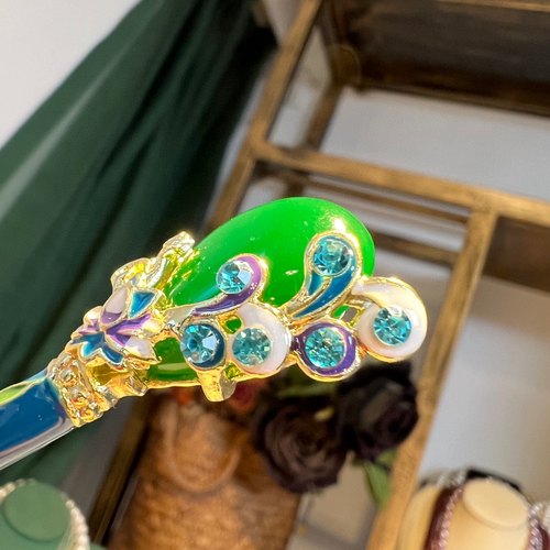 古典风 唯美景泰蓝发簪简约女汉服配饰发饰新中式簪子 - 图1