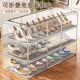 Transparent foldable dust-proof space-saving shoe box