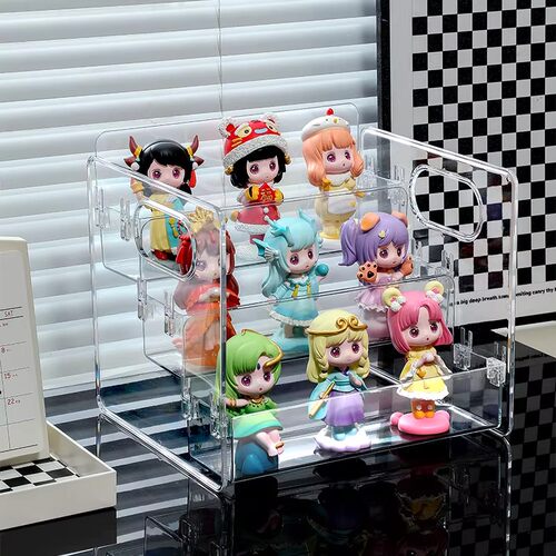 化妆品收纳盒桌面透明亚克力梳妆台阶梯多层整理护肤品香水置物架 - 图2