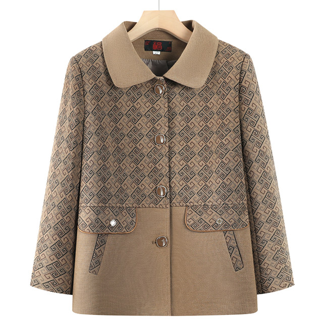 Middle-aged and elderly women's spring and autumn long-sleeved coats for grandmothers