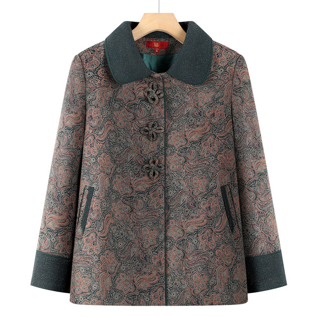 Grandma's autumn and winter coat, middle-aged and elderly women's fleece top