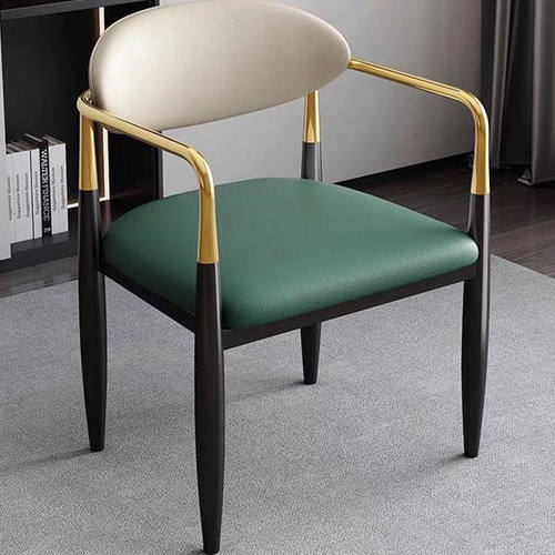 简约现代高级感轻奢主人椅超纤皮酒店餐椅家用茶台靠背椅子洽谈椅 - 图2