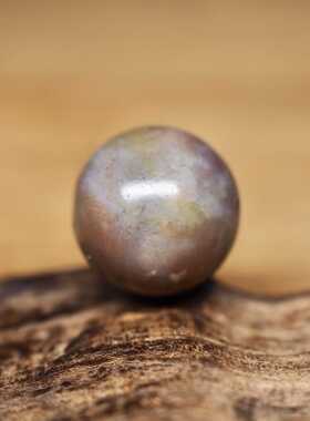 西亚百年紫绿色老玛瑙圆珠古珠12.5x12.1 一处黑点 包老保真 好价
