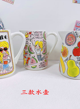 卡通动漫女孩陶瓷花瓶花器凉水壶