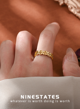 气质食指素圈戒指男女高级感彩金素戒时尚指环小指个性仿黄金尾戒