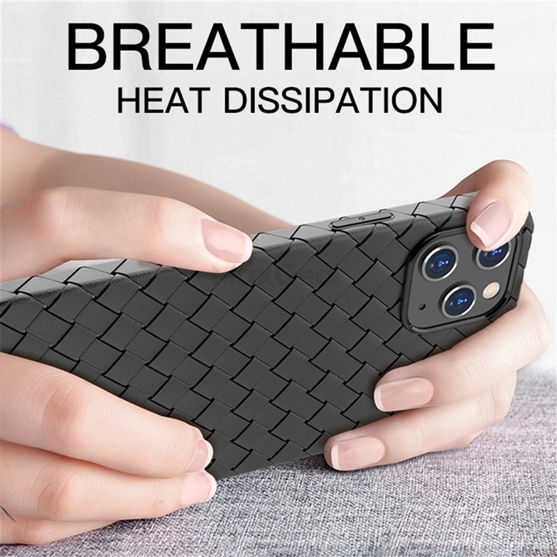 Breathable Weave Pattern Soft Case For iPhone 12 mini 11 Pr - 图2