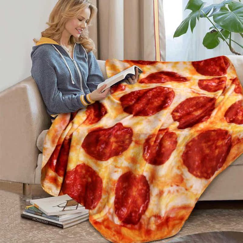 WOSTAR Soft warm flannel tortilla pizza blanket 200Gsm round-图0