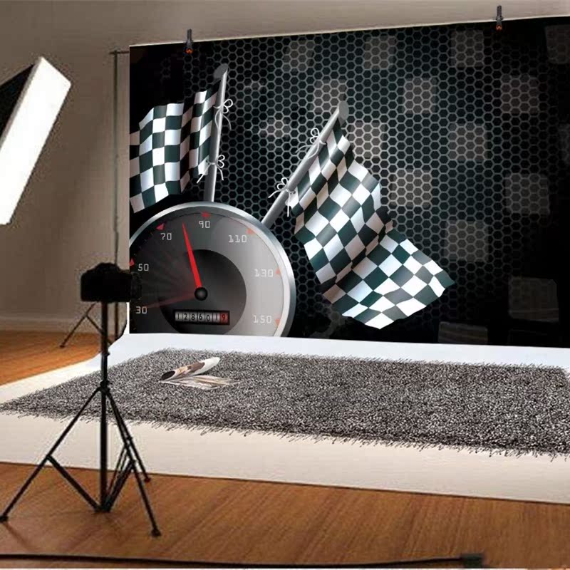 Laeacco Photography Background Sport Racing Dash Board Flag - 图0