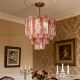 Murano pink new living room lamp retro bedroom chandelier French mid-century style villa restaurant designer lamps