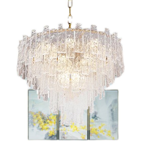 Light luxury glass chandelier, artistic style fashionable bedroom lamp