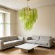 Medieval style green glass strip chandelier Nordic light luxury restaurant bedroom B&B bar creative atmosphere lighting fixtures
