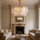 Light luxury living room chandelier model room copper lamp modern simple atmospheric glass crystal lamp restaurant atmosphere bedroom lamp