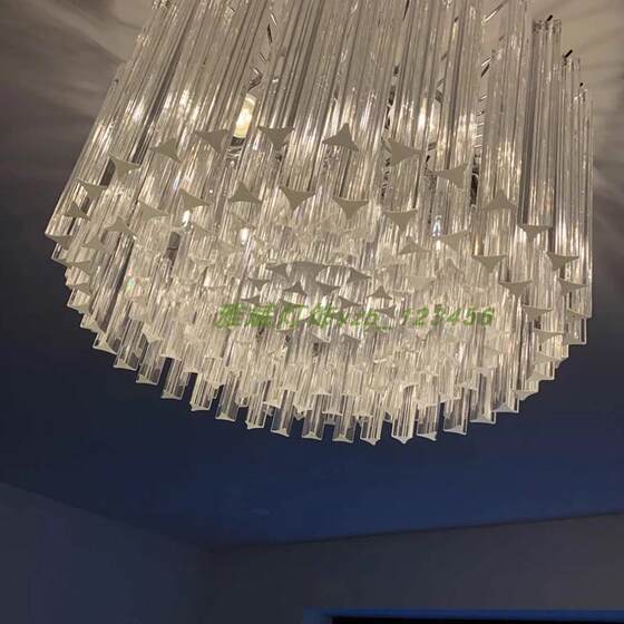 French Murano Murano handmade crystal glass chandelier light luxury middle-aged restaurant bedroom study living room lamp