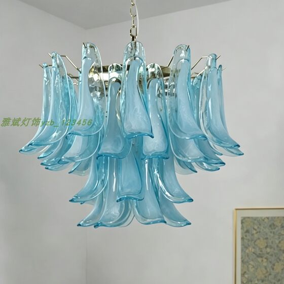French light luxury living room main light, medieval glass tube ceiling lamp, American retro bedroom and restaurant atmosphere lamps